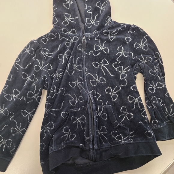 Girls black and sparkly zip up sweatshirt - Picture 3 of 4